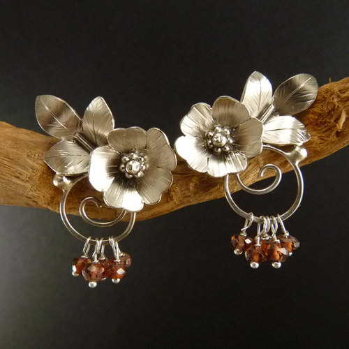 Francouzské růžičky..náušničky